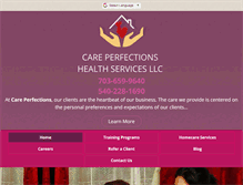 Tablet Screenshot of careperfections.com